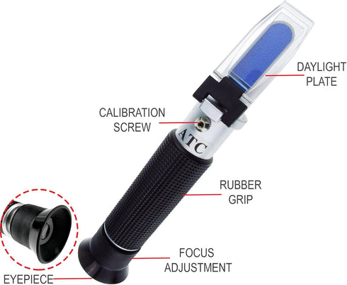 DANOPLUS Handheld Refractometer, 0~80% Ethyl with ATC for Liquor Making