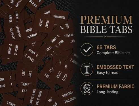 66 UPAFEXXI-Cloth Bible tabs,Bible Tabs for Women and Men(White Embossed Lettering) Large Print Stickers, Easy to Read