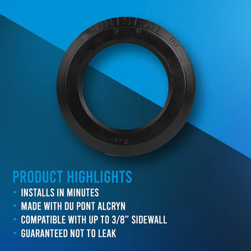 2" Uniseal Flexible Tank Adapter - Attaching 2-inch Pipe to Curved Surfaces, Storage Drums, Buckets - 2 Pack