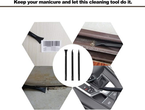 Plastic Scraper, Multi-Purpose Non-Scratch Cleaning Tool, 3-Pcs for Small Spaces, Perfect for Removing Stickers and Dirt
