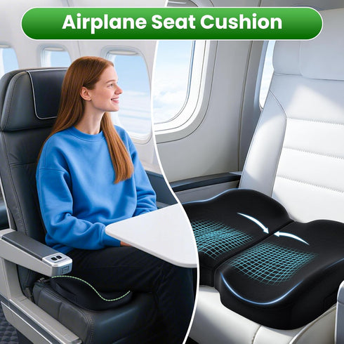 Tailbone A-Pce Foldable Travel Seat Cushion-with Built-in HandlesMemory Foam Cushions for Relief of Lower Back