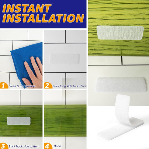 Hook & Loop Strips with Adhesive, 1 x 3 inch 24 Sets, Heavy Duty Sticky Back Fasten Strips for Home Use