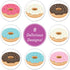 Stylish Donut Stickers, 500 Labels Roll, 1.5" Adorable Food Party Envelope Seals, Made in The USA