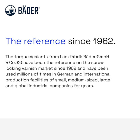 Original BÄDER Torque Sealant Tamper Proof Indicator, Zero Color Red 50ml, Threadlocker Made in Germany Since 1962