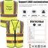 7 AYKRM Security Vest for Men Women Pockets High Visibility Reflective Safety Vest Front Zipper Meets ANSI/ISEA