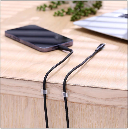 Hicarer 100 Pcs Christmas Light Clips Adhesive Hooks for Outdoor String Cable Wire Clips Adhesive Wire Management Cord