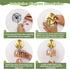 Set (Bulbs Hardwired Wall Sconces of Two, Vintage Wall Lights with Green Tulip Glass Lampshade, Gold Wall Lamps