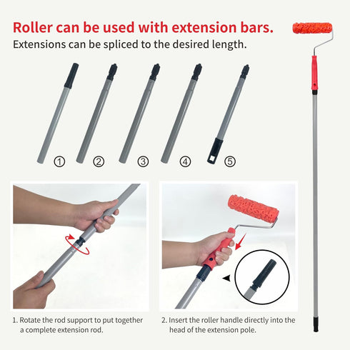 7'' Pattern Roller for Wall Decoration, Classic Rubber Texture Tool for Thick Slurry Coatings (EG323T)