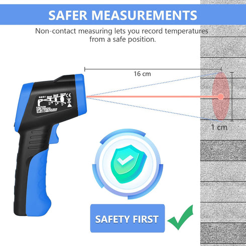 HOLDPEAK 981C Digital Laser Infrared Thermometer - Non Contact IR Heat Temperature Gun for Cooking and Grill