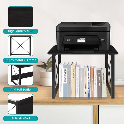 ELITEROO Desktop Printer Stand With Storage, Table Stand Small Desk Shelves Organizer for Home/Office, Multi-Purpose