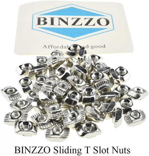 Sliding T Slot Nuts 2020 Series M3, 30 Pack Drop-in T Nuts, Carbon Steel Nickel Plated for Aluminum Profile