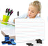 Scribbledo 10 Pack Double Sided Whiteboards, Lined Dry Erase Board for Kids, Handwriting Practice, 9x12, 10 Markers