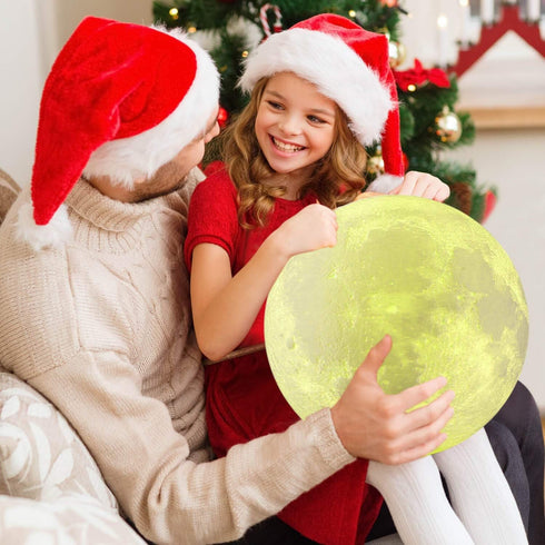 Setting 3D 16 9.6 inch) LOGROTATE Moon Lamp, Moon Light Lamps with Time and Stand Printing LED Colors, Hung Up