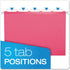 Pendaflex Reinforced Hanging File Folders, Pink, Letter Size, 25/BX, 1/5 Cut (4152 1/5 PIN)