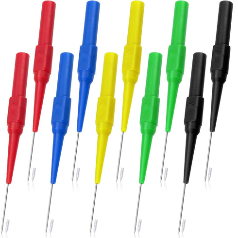 OIIKI 10 PCS 0.7mm Test Probe Pins, Non-Destructive Insulation Piercing Needle Testers for Multimeter Probes