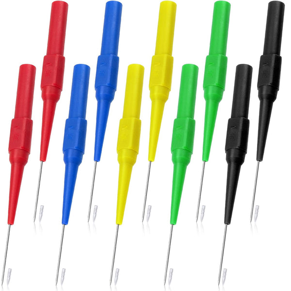 OIIKI 10 PCS 0.7mm Test Probe Pins, Non-Destructive Insulation Piercing Needle Testers for Multimeter Probes