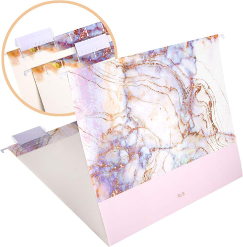 CharaVector Hanging File Folders, Letter Size Assorted Durable Design, 12pcs for Cabinet File Organizer