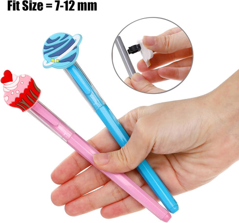 Nicunom 100 Pcs Pencil Topper Decoration - Cute Cartoon Pencil Clip Decorations for Students Gifts Classroom Rewards