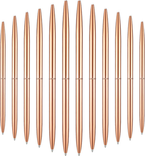 Outus 30 Pcs Rose Gold Ballpoint Pens, Slim Metallic Retractable Lightweight Pens Set for Wedding Guest Book Gift