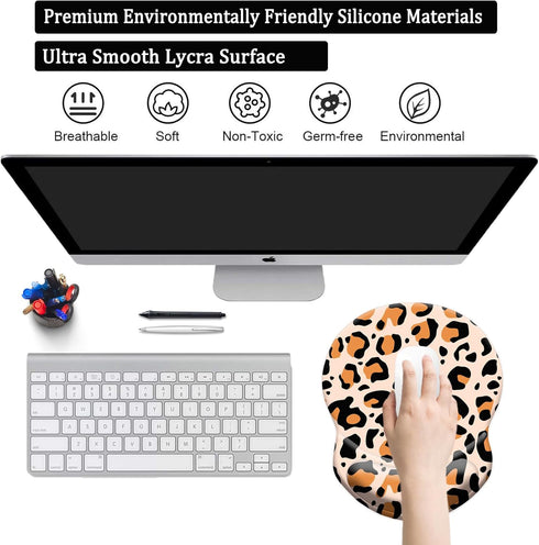 Mouse Pad with Wrist Support, Ergonomic Pain Relief, Comfortable Non-slip PU Base for Home Office Working Gaming,