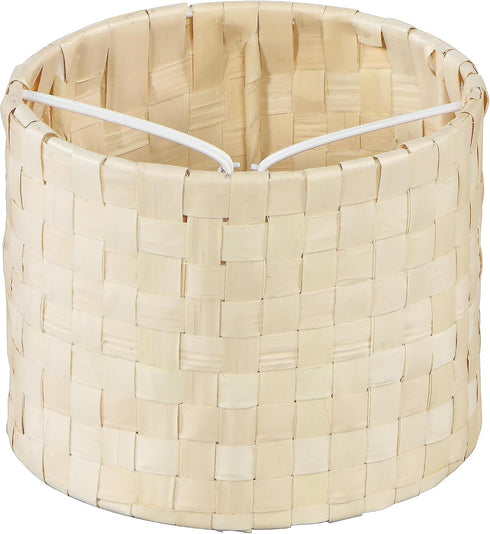 Aspen Creative 50502 Natural Palm Leaf Chandelier Clip-On Drum Shade, 5" Top x 5"