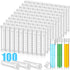 100 Pcs 10ml Plastic Test Tubes with Lids - Clear Storage Tubes with Silicone Sealing Ring for Science Experiments