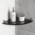 WAKLOND 8MM 304 (1Pack) Black Glass Corner Shower Shelves for Bathroom, Thick Tempered Glass Floating Shelves for Wall