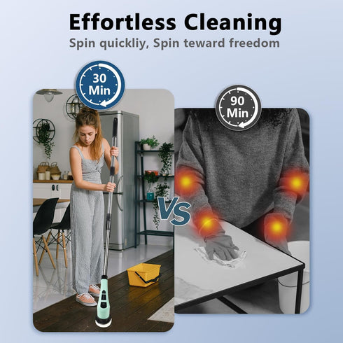 2 Speeds,7 Electric Spin Scrubber,Cordless Cleaning Brush Spin Scrubber,Power Scrubber Adjustable Replaceable Brush