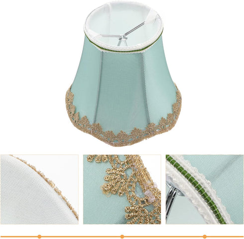 1pc(Green) Cream Colored Cloth Lampshade Retro Cloth Lampshade, Table Lamp Shade Floor Light Lamp Cover Drum Clip-On