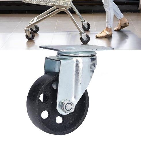 3.5 Inch Cart Wheel,Swivel Caster,Dolly Wheels,Durable Cast Iron Swivel Caster Wheels,Dual Bearing Heavy Duty Low Noise