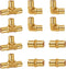 12 Pcs 3/4 inch Brass PEX Fitting, Straight/90 Degree Elbow/Tee Coupling for Water Pipes with Clamp Ring