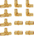12 Pcs 3/4 inch Brass PEX Fitting, Straight/90 Degree Elbow/Tee Coupling for Water Pipes with Clamp Ring