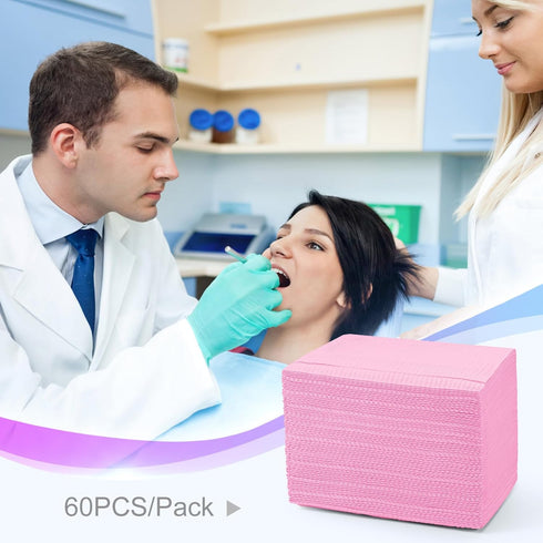 3 13'' 18" Dental Bib Disposable Pink Polyback Towel Waterproof Patient Bibs Ply Tattoo Paper Napkins for Dental