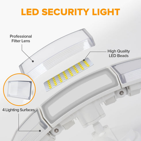 75W 8000 3 5000K IP65 LUTEC Lumen Floods Light Outdoor, Switch Controlled LED Security Lights with Adjustable Heads