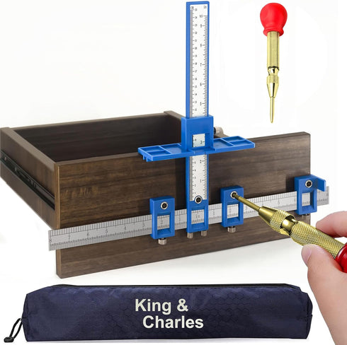King&Charles Cabinet Hardware Jig, Automatic Center Punch, Template Tool for Handles and Pulls on Cabinets