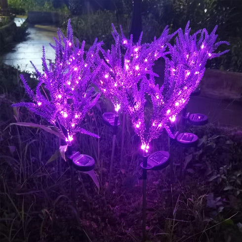 1 Pack Solar Lights Outdoor Waterproof Ground Inserted, Imitation Lavender Solar Garden Lights, Solar Pathway Lights