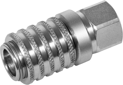 PD242 Series Quick Coupler with Female Pipe Thread, 1/8" Body Size, 1/4"-18 NPTF Thread Size, 2.12" Length