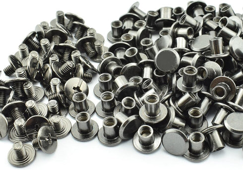 LQ Industrial 120pcs Chicago Screw Binding Screws, Slotted Philip Head, 5x6mm Black