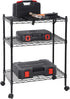 3-Shelf (24L 14W 31H) SUPER DEAL Adjustable Heavy Duty Storage Wire Shelving Unit with Wheels, Metal Organizer Wire