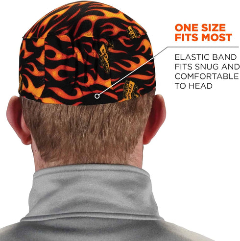 Ergodyne 3-pk Cap for Unisex Adults, Flames Design, One Size US