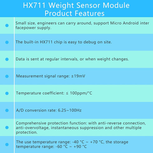 HX711 Digital Load Cell Module, 24 Bit Weight Sensor A/D Module with Display for Arduino Load Cell
