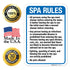 10x7 Inches, 4 Spa Rules All Person Using The Spa Must Shower Before Hawaii Sign, Mil Vinyl Decal Stickers Weather