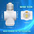 Light Socket Adapter, E26 to 3-Prong Outlet Adapter and Light Bulb Socket, 1 Pack, White