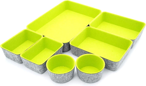 Welaxy Drawer Organizers Bins Felt Trays, Desk Storage Bins Dividers for Office Supplies, Closet Cabinet, Socks, Makeup