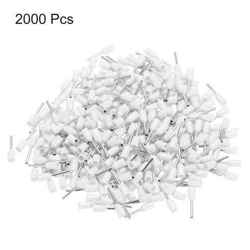 uxcell 2000 Pcs Insulated Ferrule Wire Connector 22 AWG Electrical Crimp Terminal for White Projects