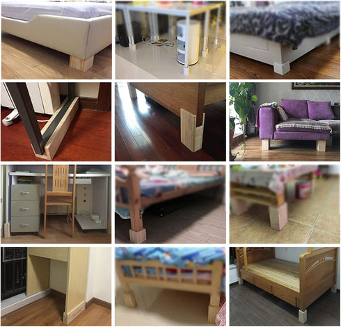 KDDEON Set 4 Legs,23 (6x6x3cm/2.4x2.4x1.2in) of Solid Wood Pine Block Furniture Risers Legs,Table Legs Bed Legs Sofa