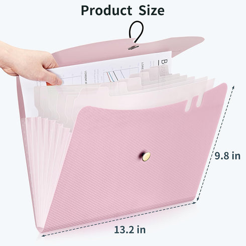 JARLINK 7 Pockets Expanding File Folder, A4 Size Accordion Document Organizer, Portable Cute Paper Organizer, Macaron
