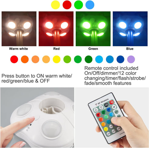 12 Dimmer, BIGMONAT Battery Operated Patio Umbrella Light, Outdoor LED Table Umbrella Lights with Remote, Color