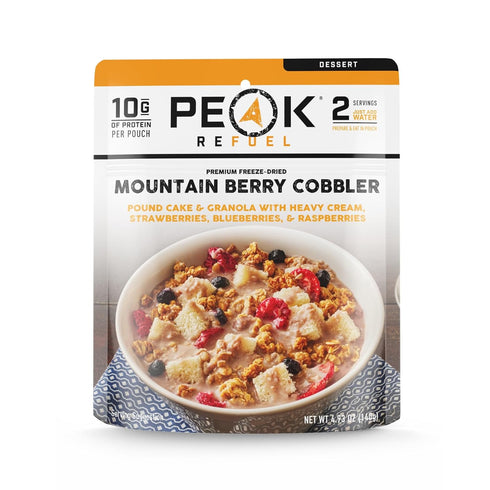 Peak Refuel Mountain Berry Cobbler | Real Ingredients | Premium Freeze Dried Food | 2 Servings
