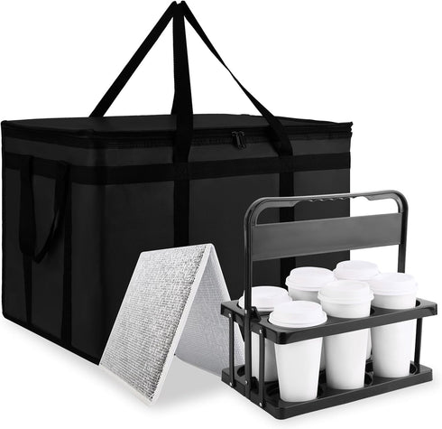 Cooler Insulated Food Delivery Bag & Drink Carrier with Hard Bottom, XXX-Large